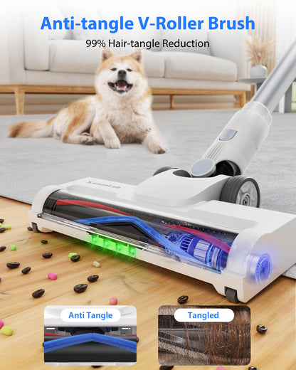 Cordless Vacuum Cleaner, 45KPA Stick Vacuum Cleaners for Home, 6-in-1 Rechargeable Lightweight Vacuum, Up to 35Mins Runtime, with Powerful Suction for Carpets, Pet Hair, Hardwood Floors